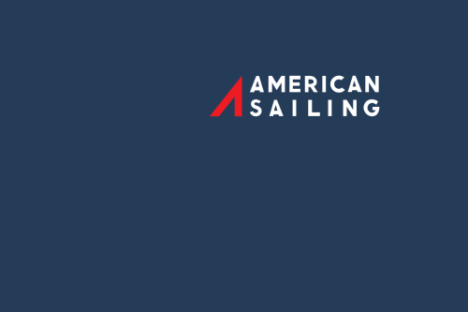 Blue background with 'American Sailing' logo in white and red.